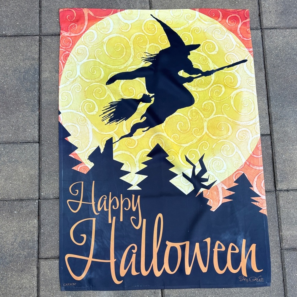 Happy Halloween Witch Flag